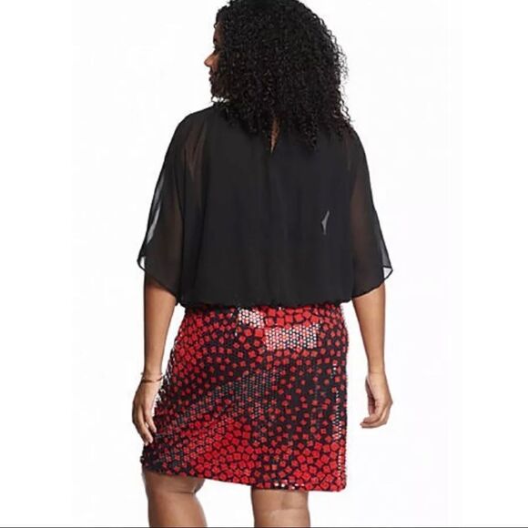 NWOT Chelsea Suite Red/Black Dress Sz 12 - Picture 2 of 8